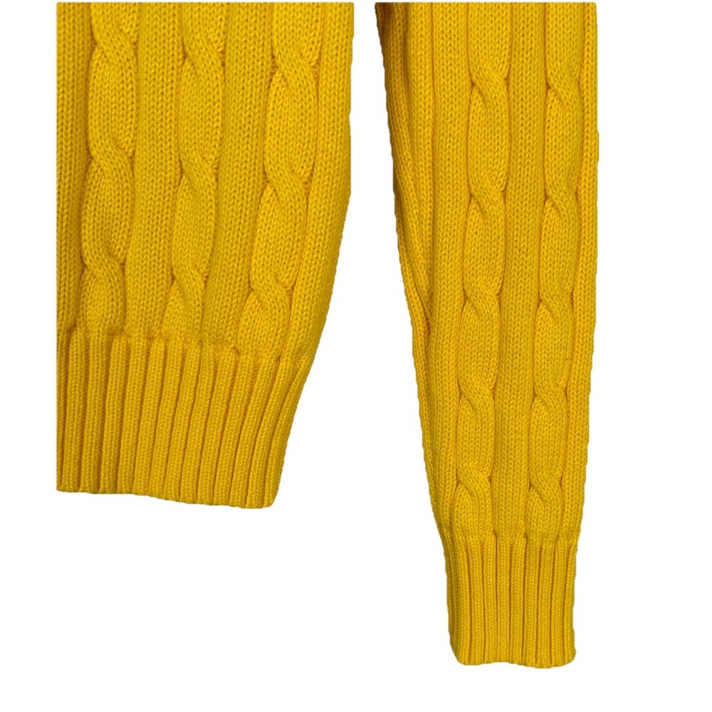 Polo by Ralph Lauren Yellow Cable Knit Crewneck Sweater - Picture 5 of 11